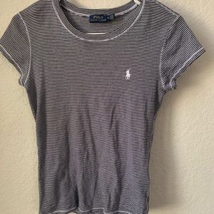 Polo Ralph Lauren Black and White Stripped Shirt M